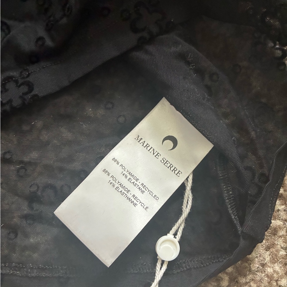 Marine Serre Black Sheer Textured Top and Tights - Picture 5 of 9